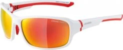 Sonnenbrille Alpina Lyron Rahmen Weiß Matt/rot Glas Rot Versp.S3