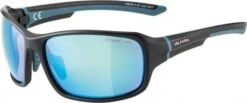 Sonnenbrille Alpina Lyron Rahmen Black Matt Dirtblue Glas Blue Mir